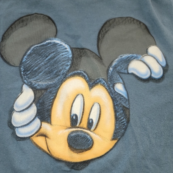 Disney Mickey Mouse Front & Back Peek A Boo Graphic SZL Short Sleeve Crew Neck - Picture 4 of 6